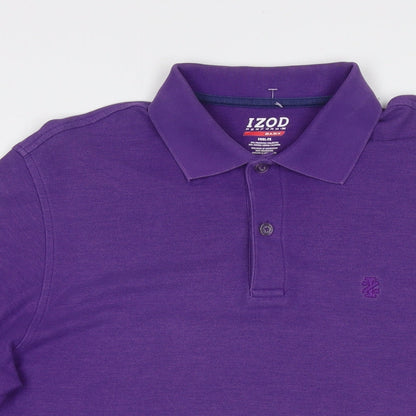IZOD Mens Purple Polyester Polo Size M Collared Pullover