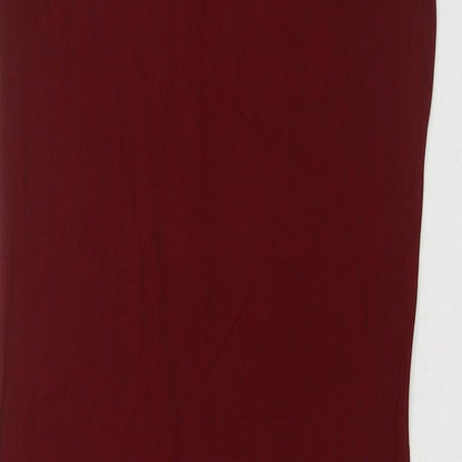 Boohoo Womens Red Viscose T-Shirt Dress Size 12 Round Neck Pullover