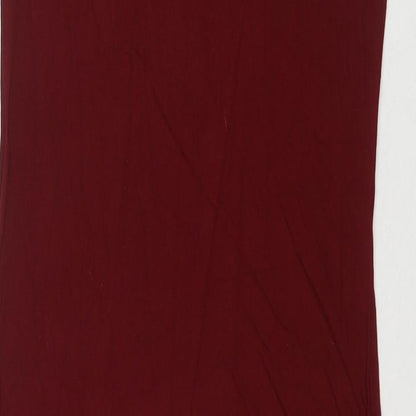 Boohoo Womens Red Viscose T-Shirt Dress Size 12 Round Neck Pullover