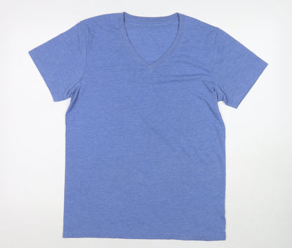 Womens UK Size M Russell Blue Basic T-Shirt
