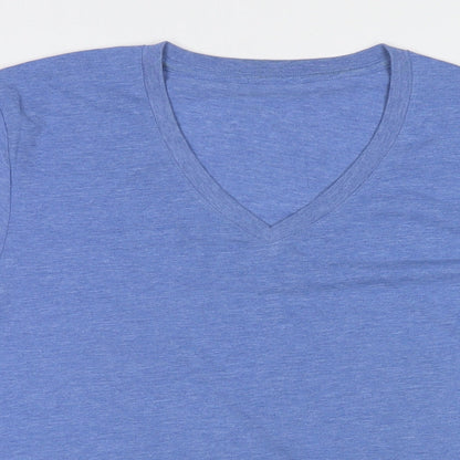 Womens UK Size M Russell Blue Basic T-Shirt