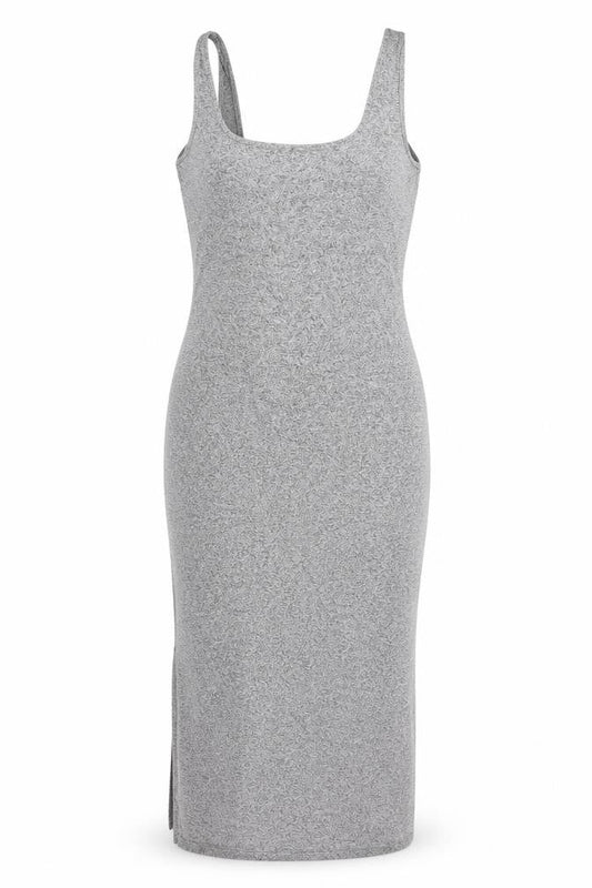ASOS Womens Grey Viscose Tank Dress Size 10 Scoop Neck Pullover - Side Slit(s)