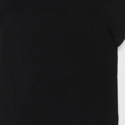 H&M Womens Black Cotton T-Shirt Dress Size 12 Scoop Neck Pullover