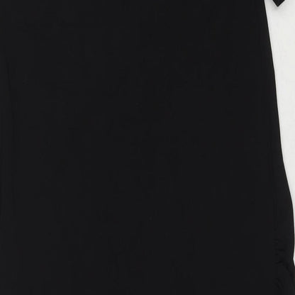 H&M Womens Black Cotton T-Shirt Dress Size 12 Scoop Neck Pullover