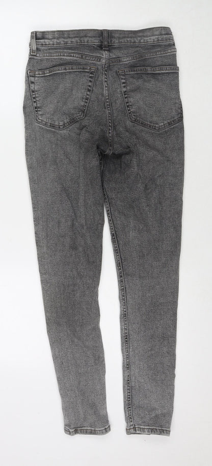 Topshop Womens Grey Cotton Skinny Jeans Size 28 L32 in Regular Zip