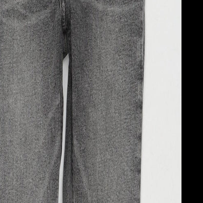 Topshop Womens Grey Cotton Skinny Jeans Size 28 L32 in Regular Zip