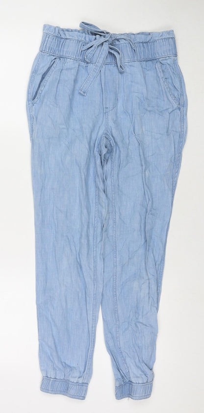 Hollister Womens Blue Cotton Tapered Jeans Size XS L26 in Regular Drawstring