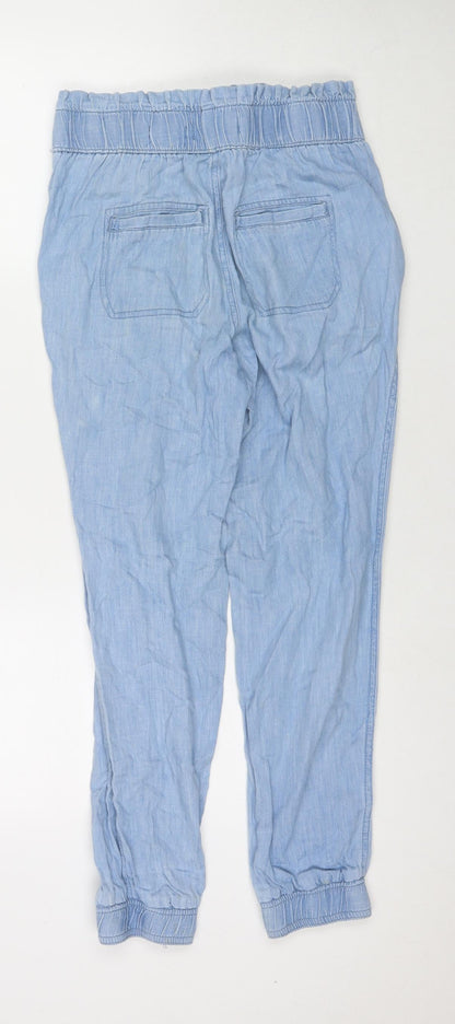 Hollister Womens Blue Cotton Tapered Jeans Size XS L26 in Regular Drawstring