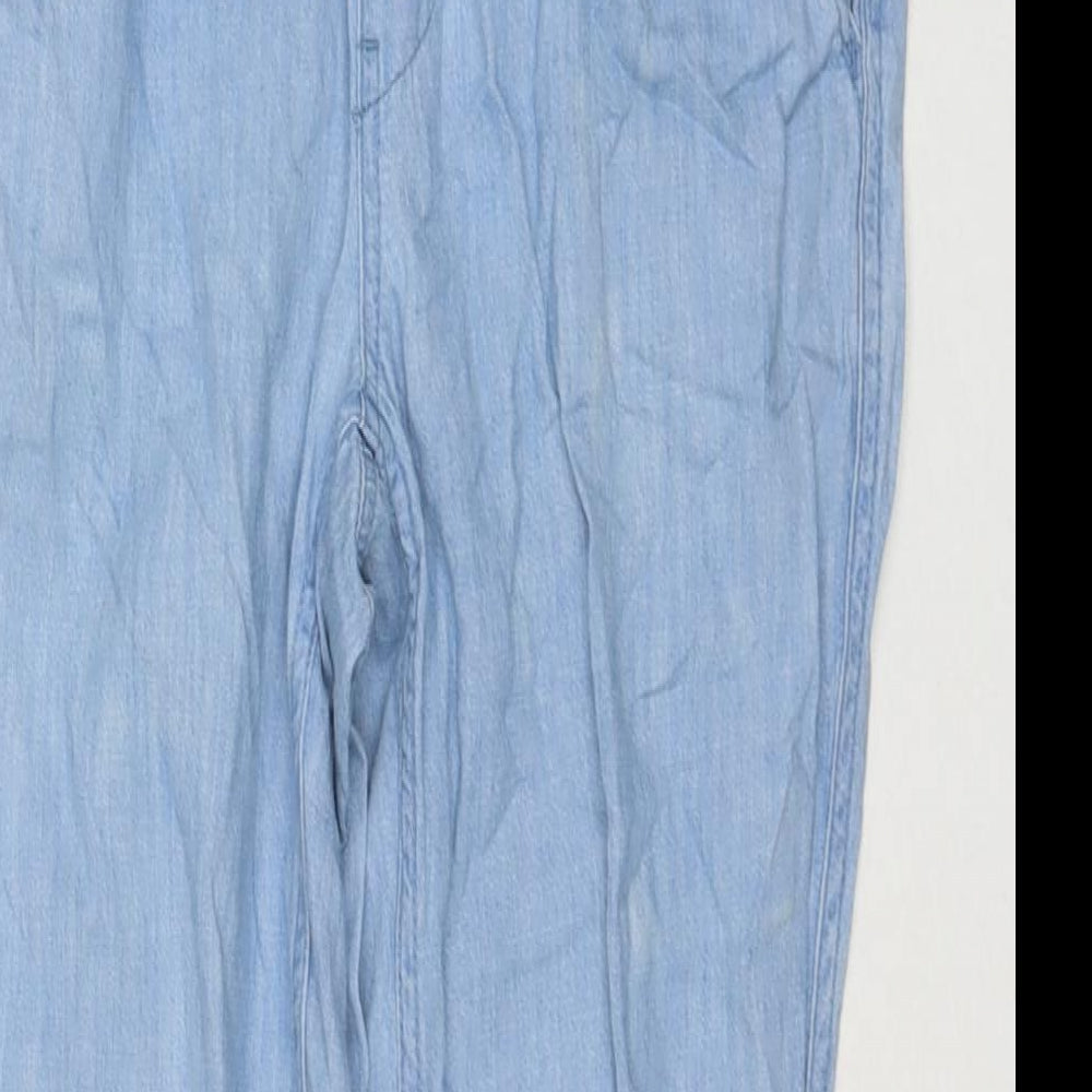 Hollister Womens Blue Cotton Tapered Jeans Size XS L26 in Regular Drawstring