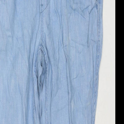 Hollister Womens Blue Cotton Tapered Jeans Size XS L26 in Regular Drawstring