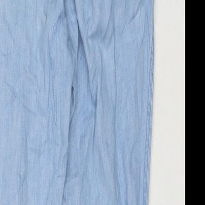 Hollister Womens Blue Cotton Tapered Jeans Size XS L26 in Regular Drawstring