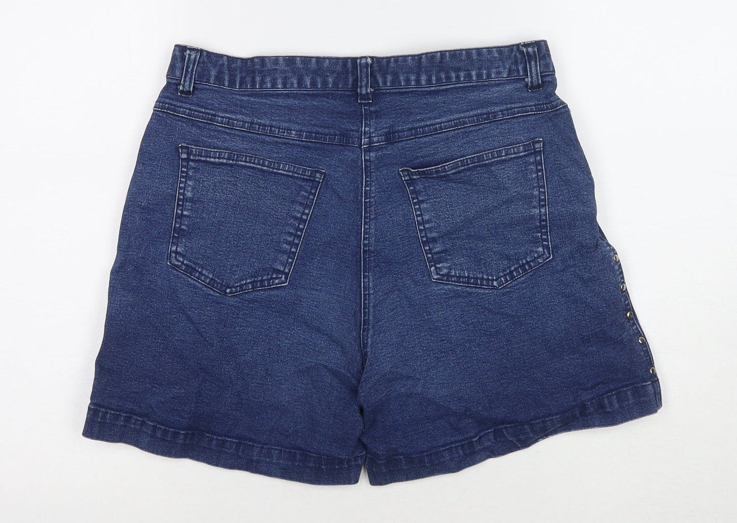 For Women Womens Blue Polyester Blend Hot Pants Shorts Size 30 in L5 in Regular Zip