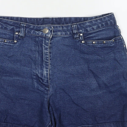 For Women Womens Blue Polyester Blend Hot Pants Shorts Size 30 in L5 in Regular Zip