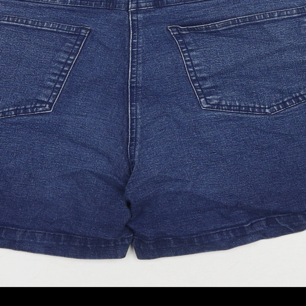 For Women Womens Blue Polyester Blend Hot Pants Shorts Size 30 in L5 in Regular Zip
