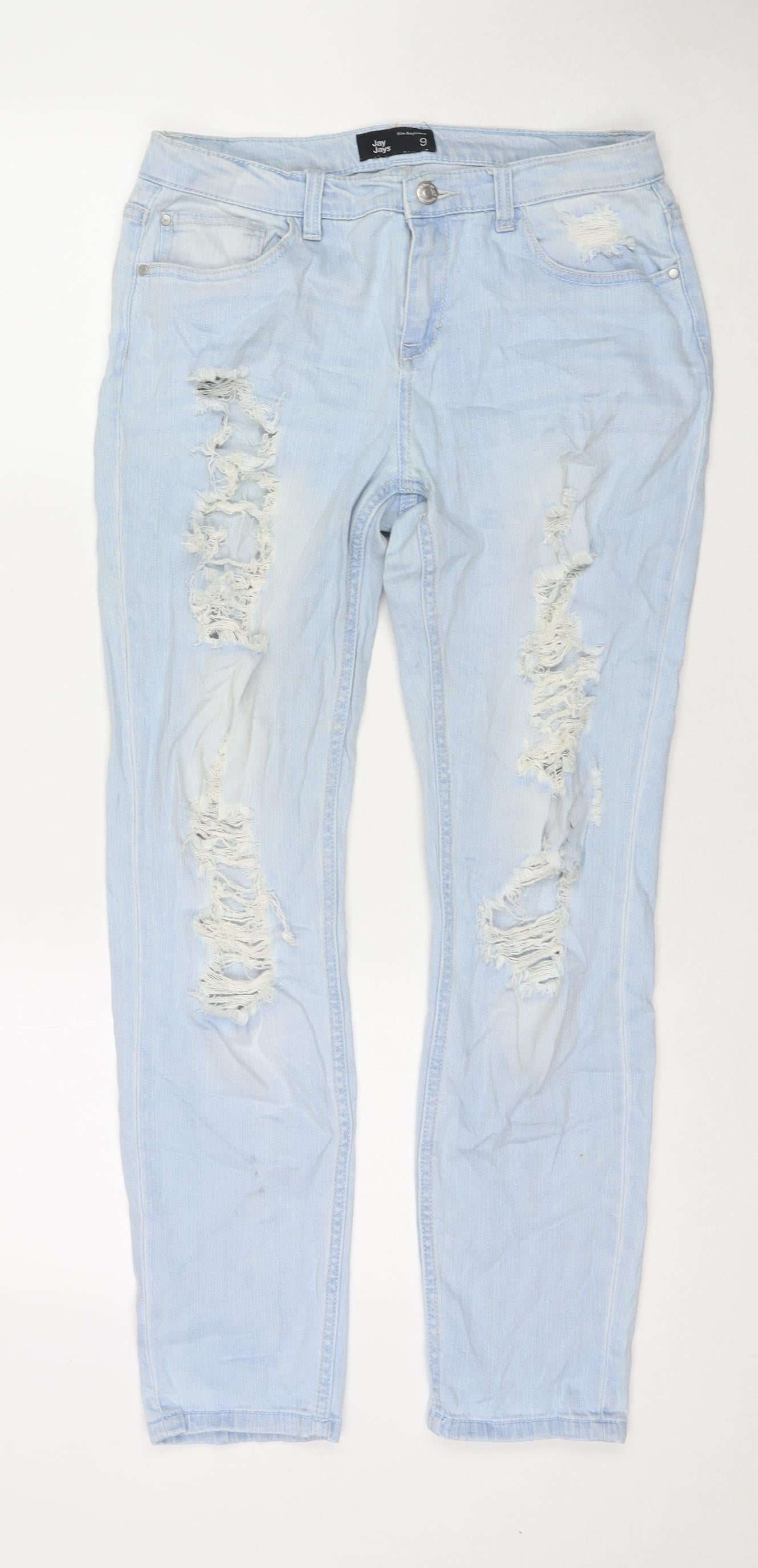 Jay Jays Womens Blue Cotton Skinny Jeans Size 6 L26 in Regular Zip