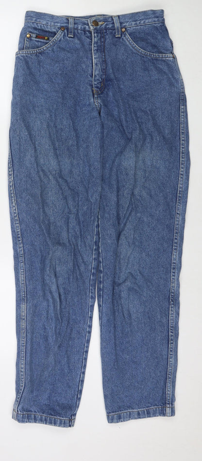 Jinglerss Womens Blue Polyester Blend Straight Jeans Size 28 in L31 in Regular Zip