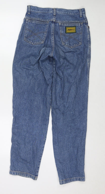 Jinglerss Womens Blue Polyester Blend Straight Jeans Size 28 in L31 in Regular Zip