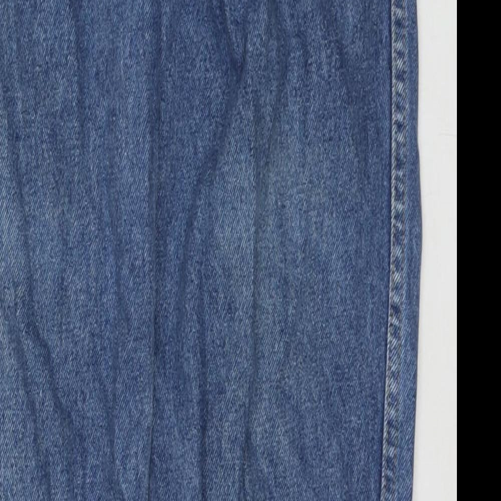 Jinglerss Womens Blue Polyester Blend Straight Jeans Size 28 in L31 in Regular Zip