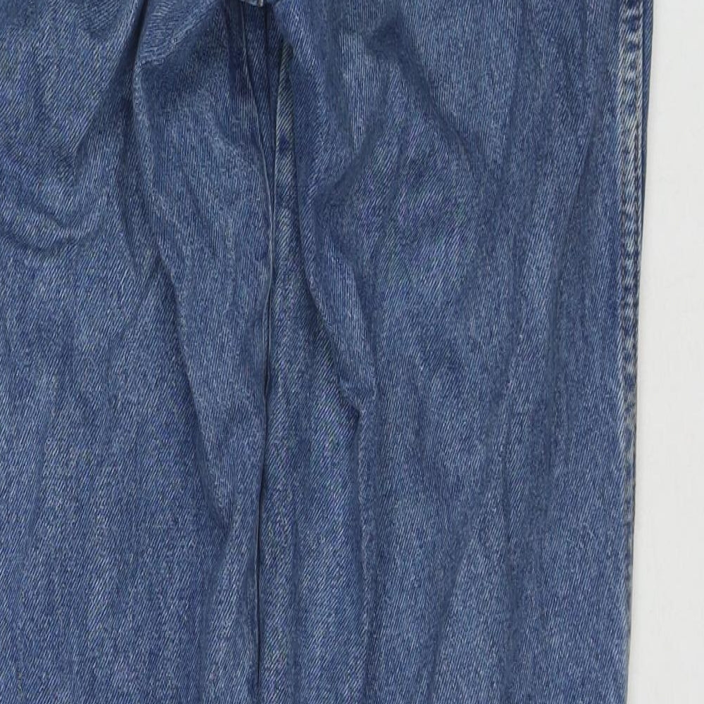 Jinglerss Womens Blue Polyester Blend Straight Jeans Size 28 in L31 in Regular Zip