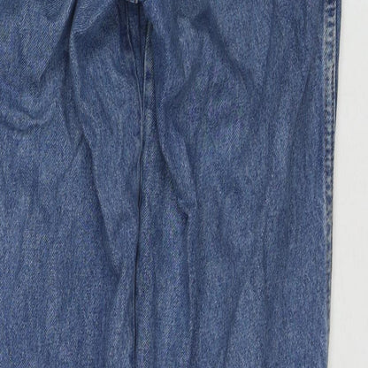 Jinglerss Womens Blue Polyester Blend Straight Jeans Size 28 in L31 in Regular Zip