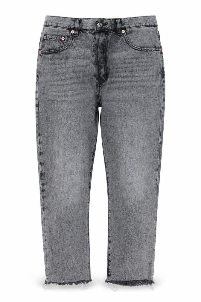 Womens UK Size 14 Mango Regular Fit Cropped Grey Jeans