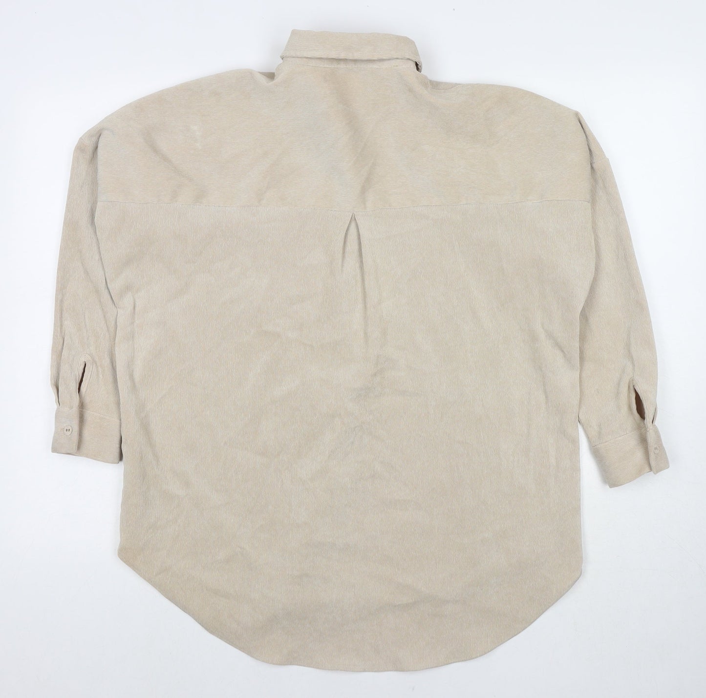 Womens UK Size XS Zara Beige Basic Button-Up