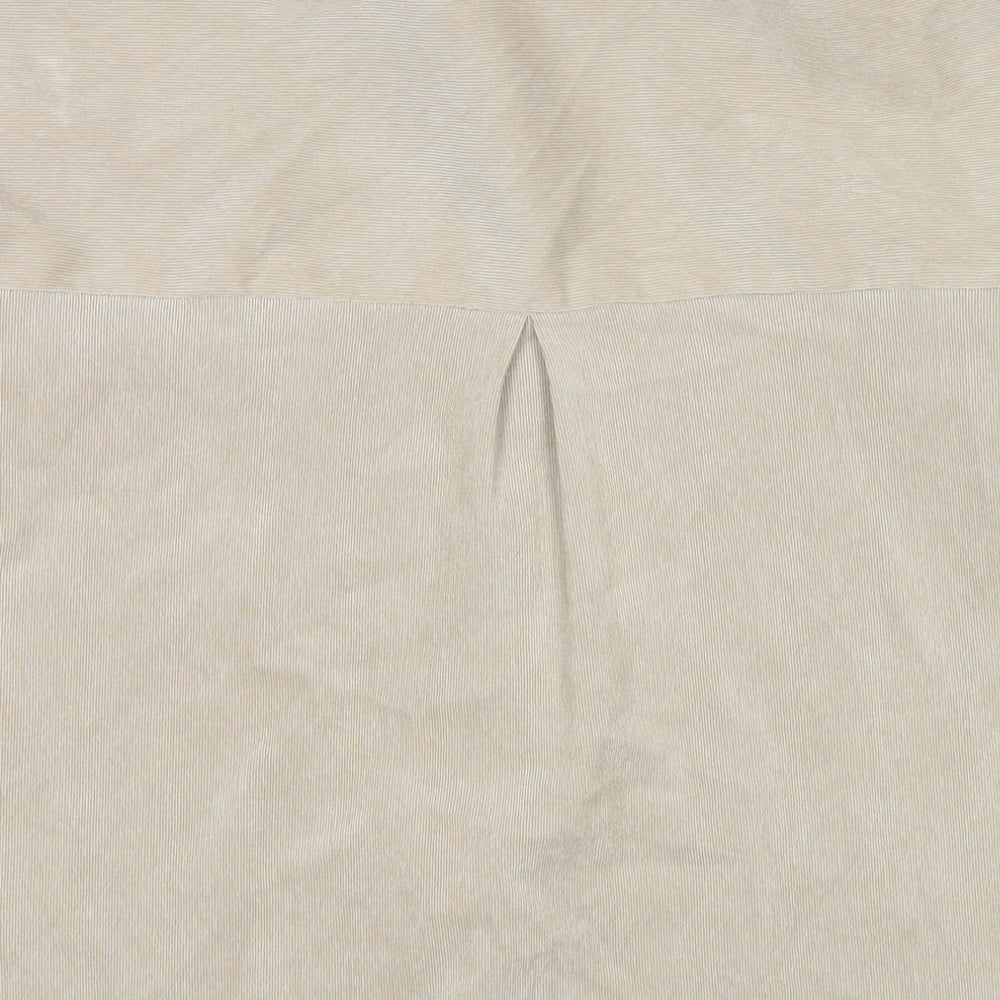 Womens UK Size XS Zara Beige Basic Button-Up