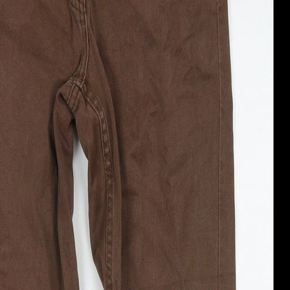 Ann Taylor Womens Brown Cotton Straight Jeans Size 26 in L27 in Regular Zip