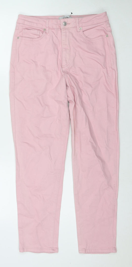 New Look Womens Pink Cotton Skinny Jeans Size 12 L27 in Regular Zip
