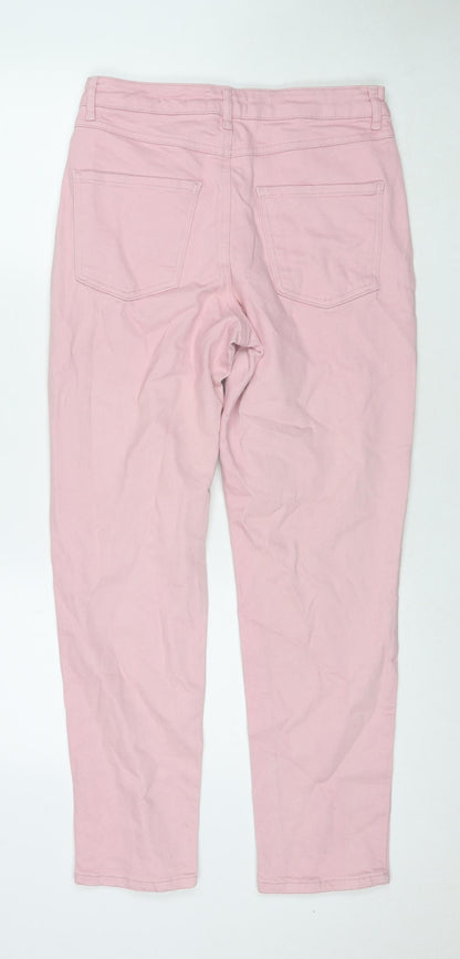 New Look Womens Pink Cotton Skinny Jeans Size 12 L27 in Regular Zip