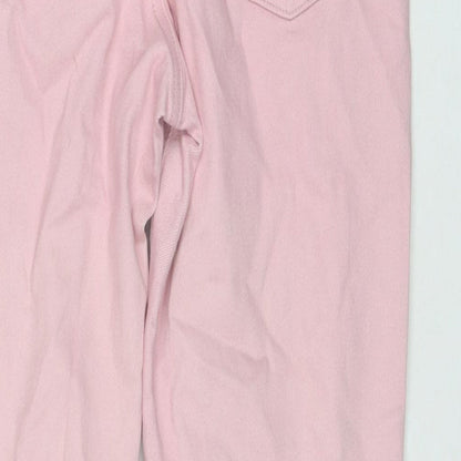 New Look Womens Pink Cotton Skinny Jeans Size 12 L27 in Regular Zip