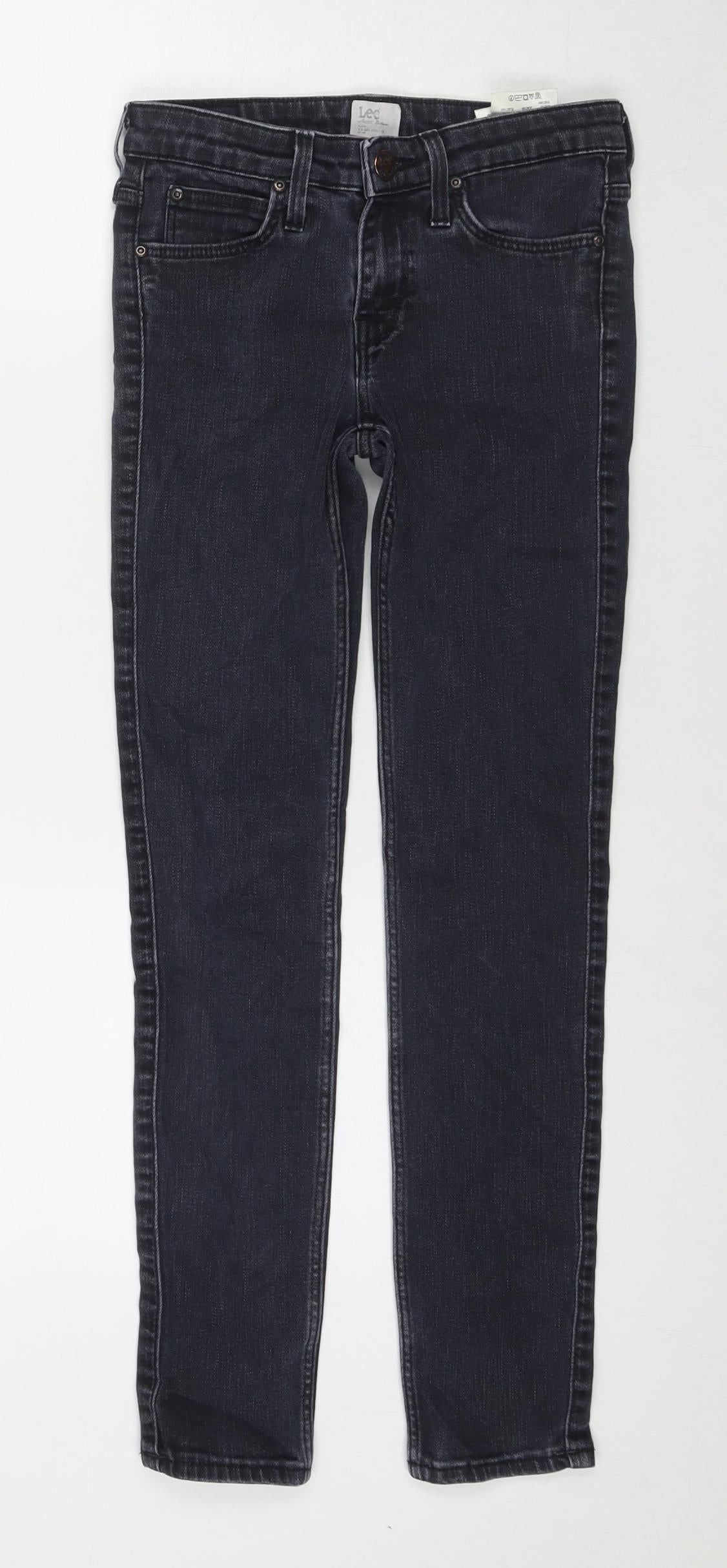 Lee Womens Blue Cotton Skinny Jeans Size 25 in L31 in Regular Zip