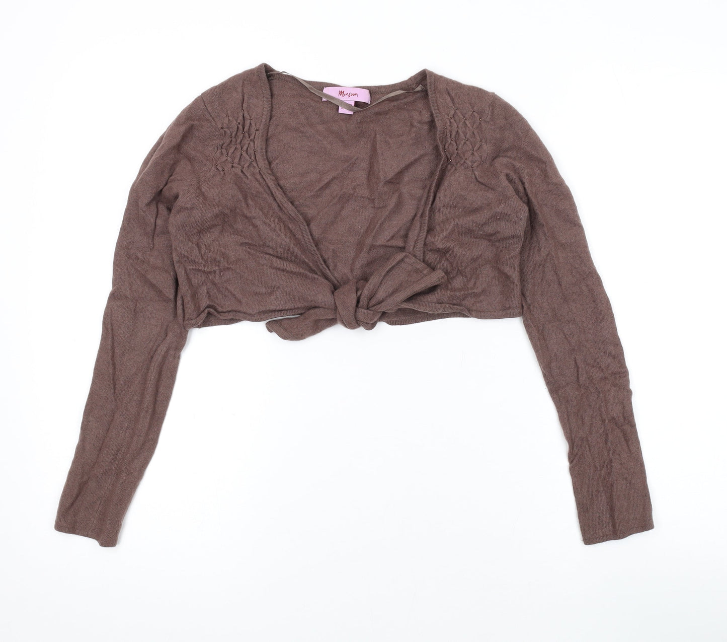 Womens UK Size 10 Monsoon Brown Shrug Jumper
