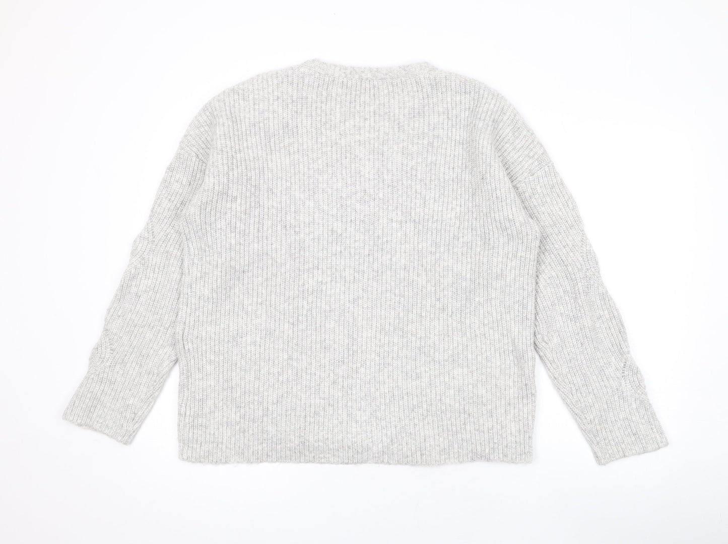 Damart Womens Grey V-Neck Acrylic Cardigan Jumper Size S