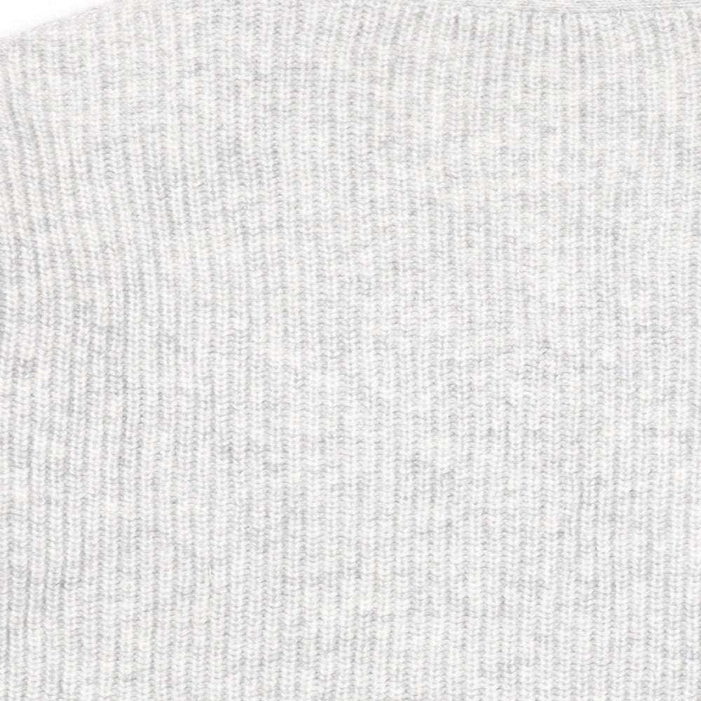 Damart Womens Grey V-Neck Acrylic Cardigan Jumper Size S