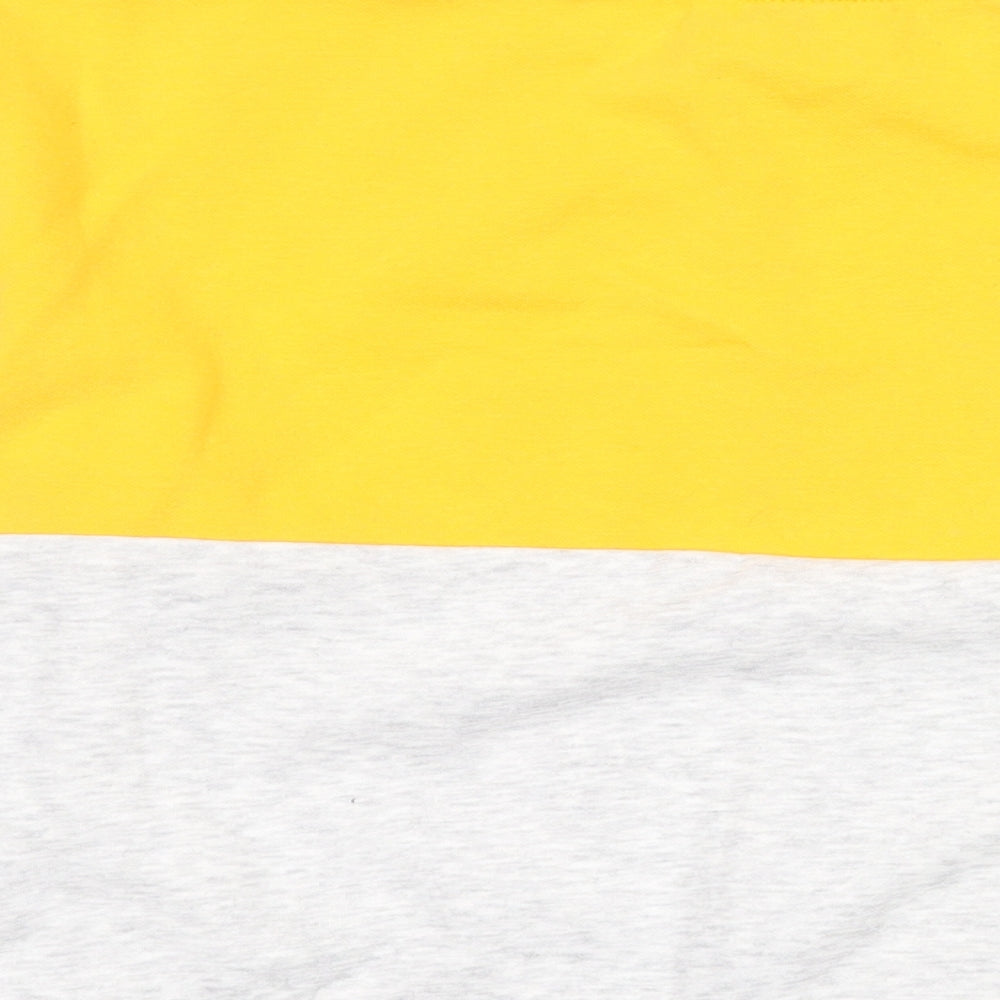H&M Girls Yellow Colourblock Cotton Pullover Sweatshirt Size 11-12 Years Pullover