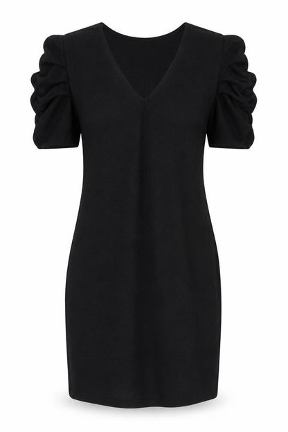 Mango Womens Black Polyester Mini Size L V-Neck Pullover