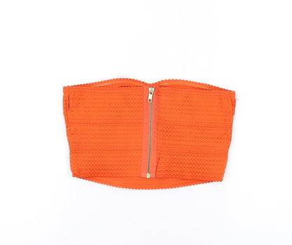 Womens UK Size 8 River Island Orange Basic T-Shirt