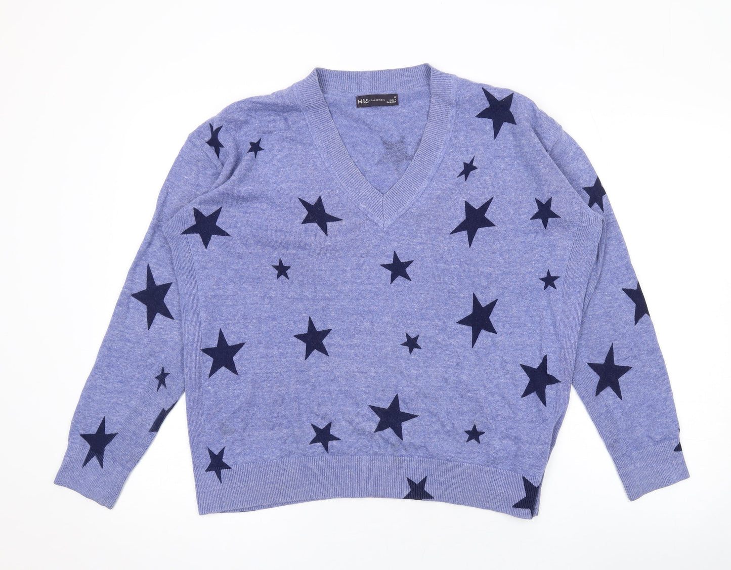 Womens UK Size M Marks and Spencer Blue Pullover Jumper