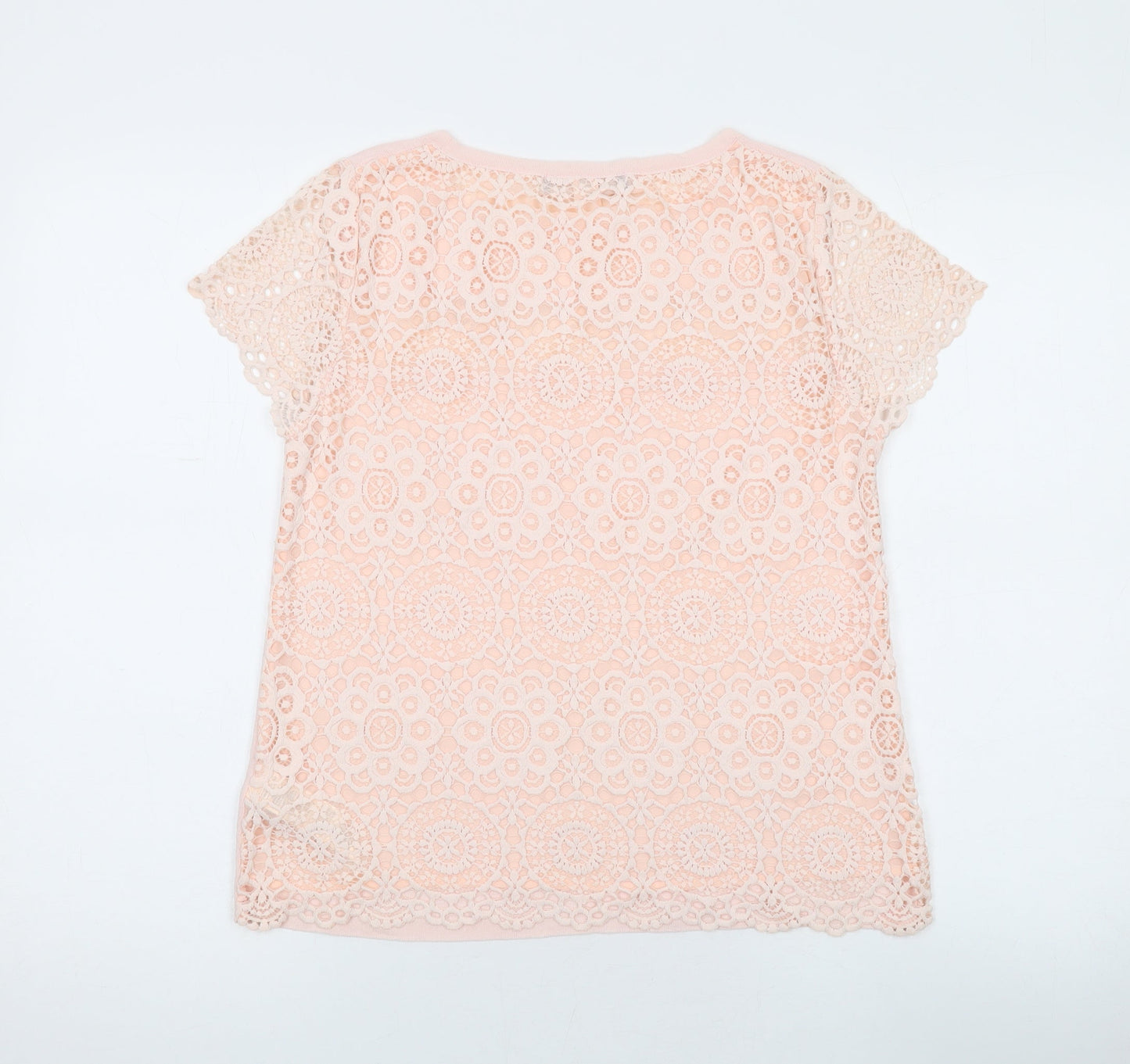 Womens UK Size 10 Marks and Spencer Pink Basic T-Shirt