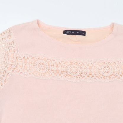 Womens UK Size 10 Marks and Spencer Pink Basic T-Shirt