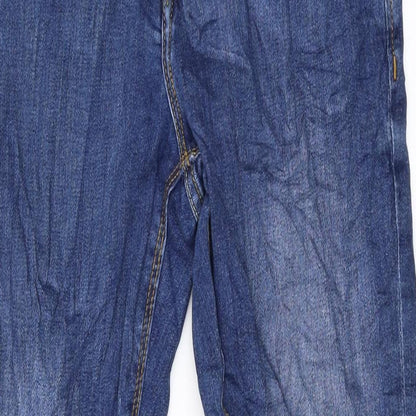 Pull&Bear Womens Blue Cotton Skinny Jeans Size 14 L26 in Regular Zip
