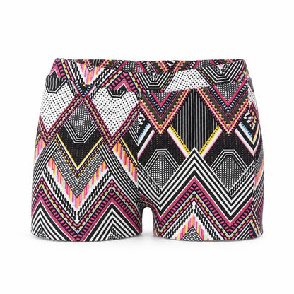 Missguided Womens Multicoloured Geometric Polyester Hot Pants Shorts Size 10 Regular Pull On