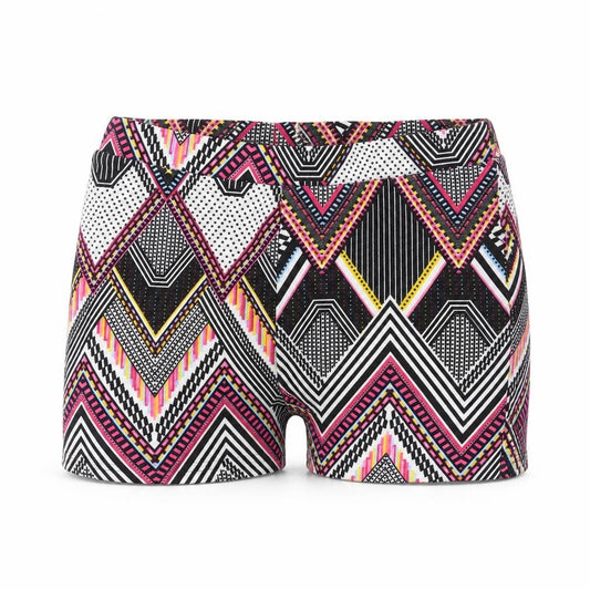 Missguided Womens Multicoloured Geometric Polyester Hot Pants Shorts Size 10 Regular Pull On