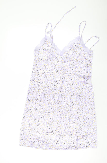 Divided by H&M Womens Purple Floral Polyester Camisole Tank Size 2XS V-Neck