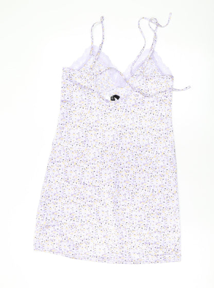 Divided by H&M Womens Purple Floral Polyester Camisole Tank Size 2XS V-Neck