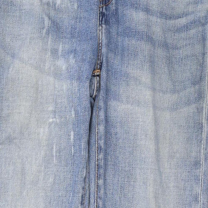 Levi's Womens Blue Cotton Straight Jeans Size 28 in L29 in Regular Zip