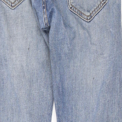 Levi's Womens Blue Cotton Straight Jeans Size 28 in L29 in Regular Zip