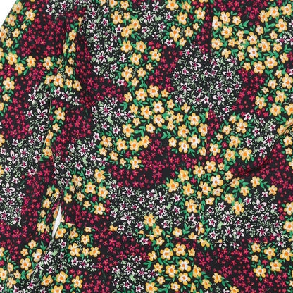 Quiz Womens Multicoloured Floral Polyester A-Line Size 12 V-Neck Zip