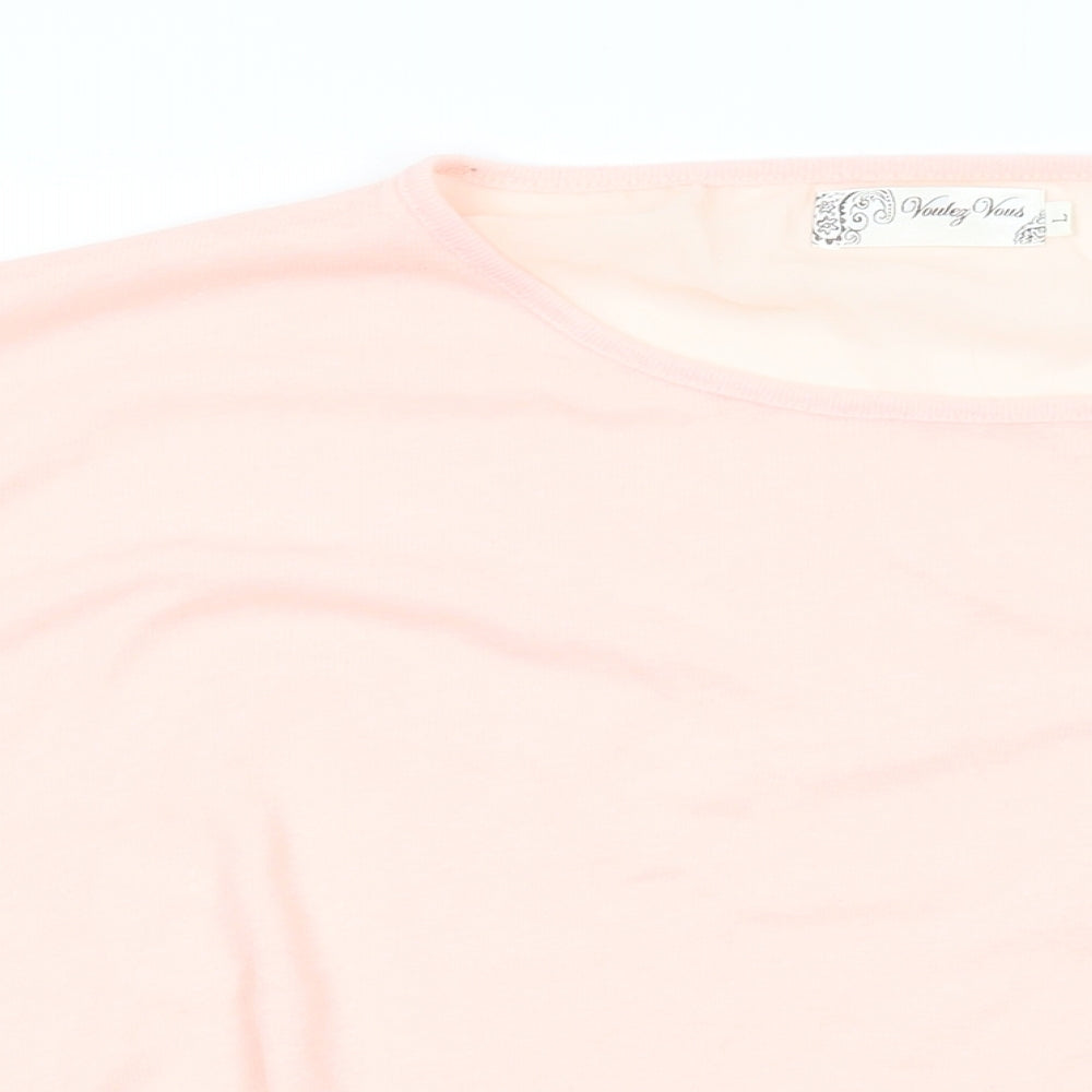 Womens UK Size L Vouley Vous Pink Basic T-Shirt